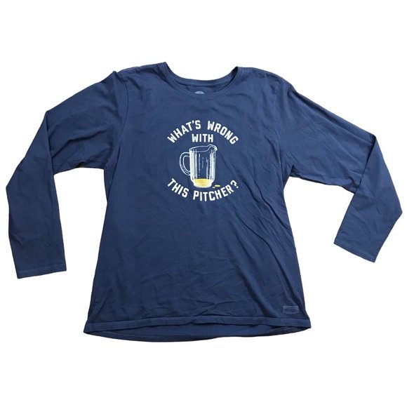 Life Is Good 100% Cotton What's Wrong With This Pitcher Crusher Tee Unisex XL - Picture 1 of 8